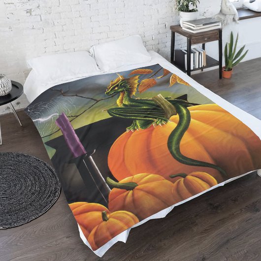 Couverture Polaire Citrouille Dragon Cauldron Halloween