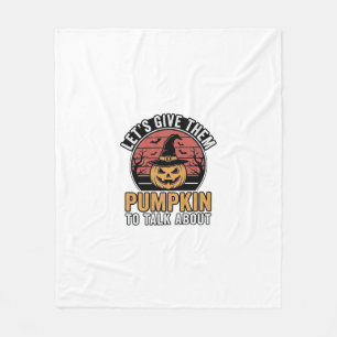 Couverture Polaire Citrouille Drôle Halloween Vintage Design de T-Shi