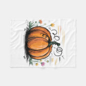 Couverture Polaire Citrouille Drôle Pour Halloween Et Thanksgiving (Devant (Horizontal))