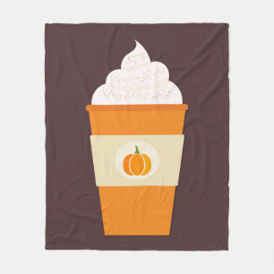 Couverture Polaire Citrouille épice latte café chute Fleece Blanket