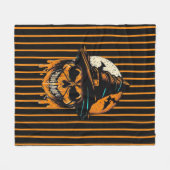Couverture Polaire citrouille/Halloween/crâne/éffrayant (Devant (Horizontal))
