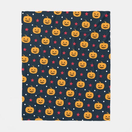 Couverture Polaire Citrouille Halloween Motif sans couture (Devant)