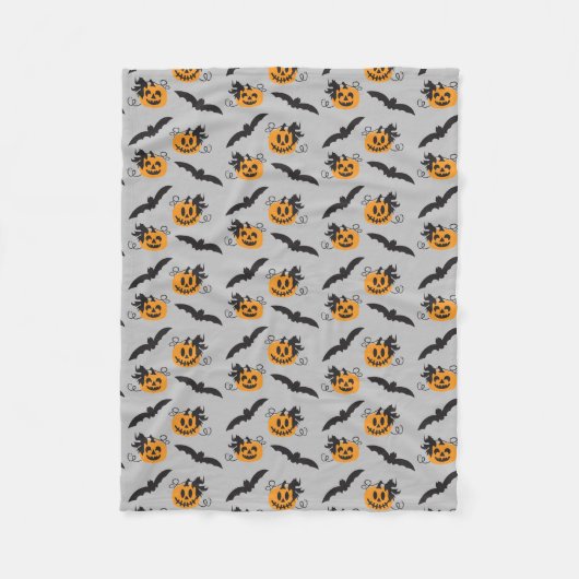 Couverture Polaire Citrouille Jack-o'-lantern Bat Motif Halloween (Devant)