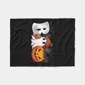 Couverture Polaire Citrouille Jack-o'-lantern Ghost Boo Costume d'Hal (Devant (Horizontal))