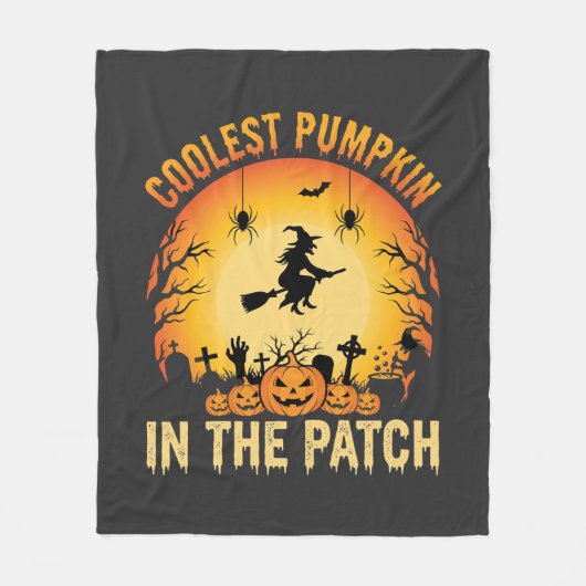 Couverture Polaire Citrouille la plus cool d'Halloween dans le patch (Devant)