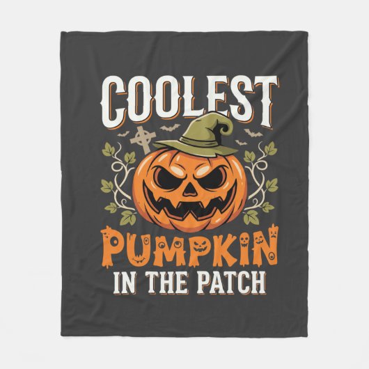 Couverture Polaire Citrouille la plus cool du patch Design Halloween (Devant)