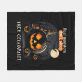 Couverture Polaire Citrouille noir d'Halloween (Devant (Horizontal))