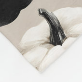 Couverture Polaire Citrouille noir et blanc Design automne (Coin)