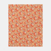 Couverture Polaire Citrouille orange automne plaid à fleurs chèque au (Devant)