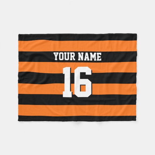 Couverture Polaire Citrouille Orange Black Team Jersey Preppy Stripe (Devant (Horizontal))