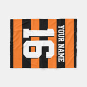 Couverture Polaire Citrouille Orange Black Team Jersey Preppy Stripe (Devant (Horizontal))