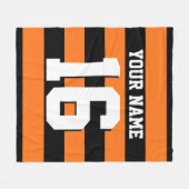 Couverture Polaire Citrouille Orange Black Team Jersey Preppy Stripe (Devant (Horizontal))