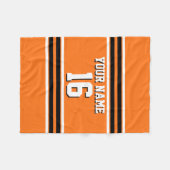 Couverture Polaire Citrouille Orange Blk Team Jersey Numéro personnal (Devant (Horizontal))