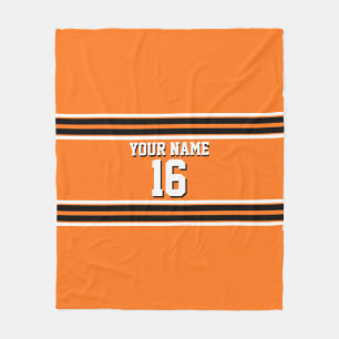 Couverture Polaire Citrouille Orange Blk Team Jersey Numéro personnal