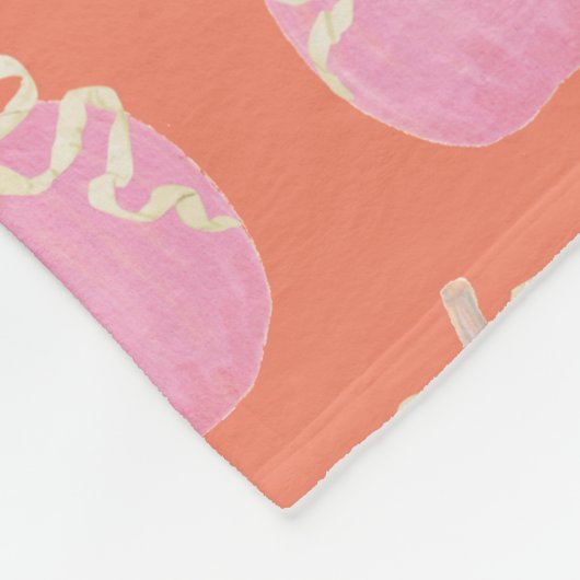 Couverture Polaire Citrouille orange rose (Coin)