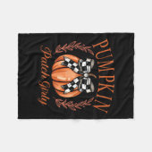 Couverture Polaire Citrouille Patch Girly À damiers Coquette Bow Than (Devant (Horizontal))