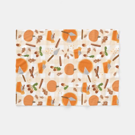 Couverture Polaire Citrouille Pie Automne Motif d'automne (Devant (Horizontal))