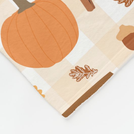 Couverture Polaire Citrouille Pie Automne Motif d'automne (Coin)