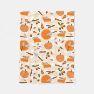Couverture Polaire Citrouille Pie Automne Motif d'automne