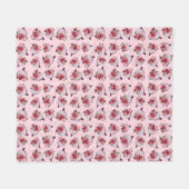 Couverture Polaire Citrouille rose automne aquarelle florale automne  (Devant (Horizontal))