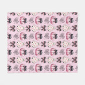 Couverture Polaire Citrouille rose Coquette Ghosts Motif d'Halloween (Devant (Horizontal))