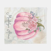 Couverture Polaire Citrouille rose pâle Nom Fille Salle (Devant (Horizontal))
