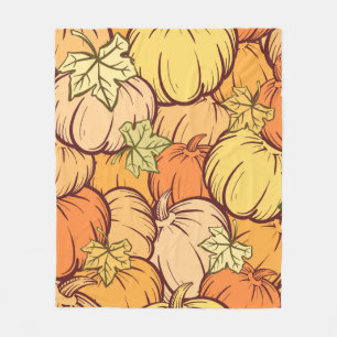 Couverture Polaire Citrouille Vintage noyé à la main et palette sans 