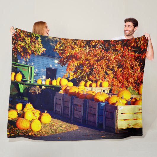 Couverture Polaire Citrouilles (En situation)
