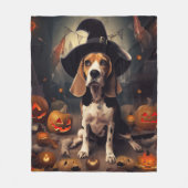 Couverture Polaire Citrouilles Beagle Halloween Épouvantables (Devant)