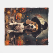 Couverture Polaire Citrouilles Beagle Halloween Épouvantables (Devant (Horizontal))