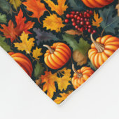 Couverture Polaire Citrouilles d'automne et baies (Coin)