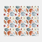 Couverture Polaire Citrouilles d'automne et feuilles d'automne Motif (Devant (Horizontal))