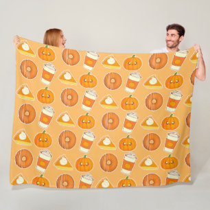 Couverture Polaire Citrouilles de saison automnale