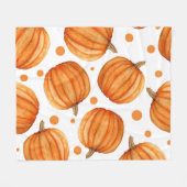 Couverture Polaire Citrouilles dessinés à la main : motif d'Halloween (Devant (Horizontal))