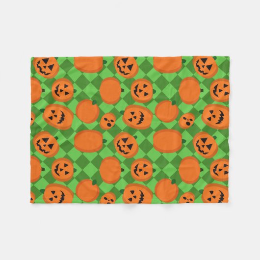 Couverture Polaire Citrouilles d'Halloween (Devant (Horizontal))