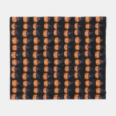 Couverture Polaire Citrouilles d'Halloween dans le casquette d'une so (Devant (Horizontal))