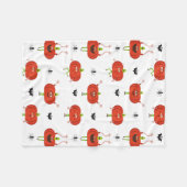 Couverture Polaire Citrouilles d'halloween mignonnes, araignée et mot (Devant (Horizontal))