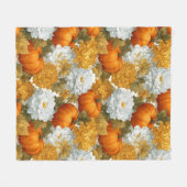 Couverture Polaire Citrouilles et chrysanthèmes Automne Design (Devant (Horizontal))