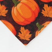 Couverture Polaire Citrouilles et feuilles d'automne (Coin)