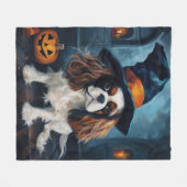 Couverture Polaire Citrouilles Halloween Épouvantables Cavalier King (Devant (Horizontal))