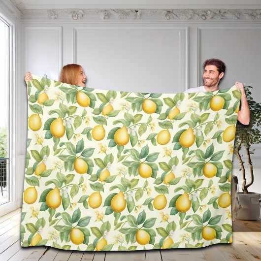 Couverture Polaire Citrus aux fleurs de citron méditerranéen