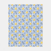 Couverture Polaire Citrus bleu Citrus Citron Motif méditerranéen (Devant)
