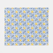 Couverture Polaire Citrus bleu Citrus Citron Motif méditerranéen (Devant (Horizontal))