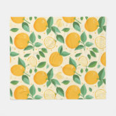 Couverture Polaire Citrus citron jaune motif de fruits tropicaux (Devant (Horizontal))