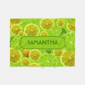 Couverture Polaire Citrus Fruit, Lemon & Lime Pattern (Devant (Horizontal))