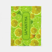 Couverture Polaire Citrus Fruit, Lemon & Lime Pattern (Devant)