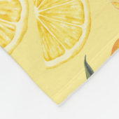 Couverture Polaire Citrus jaune et Motif de bleuets (Coin)
