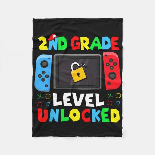 Couverture Polaire Ck To School 2nd Grade Level Unlocked Gamer Kids B (Devant)