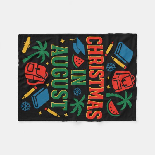 Couverture Polaire Ck To School Xmas Palm Tree Graduation Noël I (Devant (Horizontal))