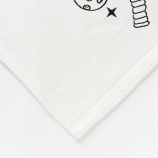 Couverture Polaire Ckleball Doodles In Black On Beige Retro Comfort C (Coin)